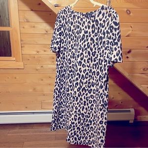 ANN TAYLOR leopard print flutter sleeve dress Size 14